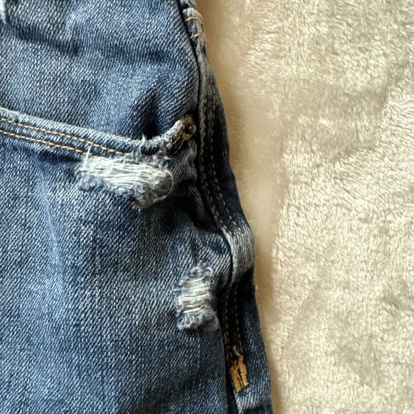 Zara Womens Blue Jean Denim Trafaluc Pockets Distressed Mini Skirt Size Small 26 - Picture 5 of 15